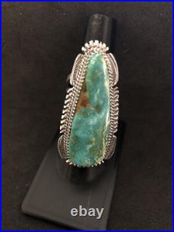 Blue Kingman Turquoise Sterling Silver Ring TBYRD Navajo AJ Sz8 R0011 Blue Kingman Turquoise Sterling Silver Ring TBYRD Navajo AJ Sz8 R0011