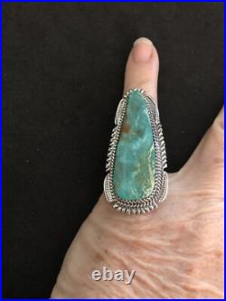 Blue Kingman Turquoise Sterling Silver Ring TBYRD Navajo AJ Sz8 R0011 Blue Kingman Turquoise Sterling Silver Ring TBYRD Navajo AJ Sz8 R0011