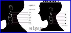 Blue Turquoise Dangle Drop Earrings For Women 925 Sterling Silver CZ New Jewelry Blue Turquoise Dangle Drop Earrings For Women 925 Sterling Silver CZ New Jewelry
