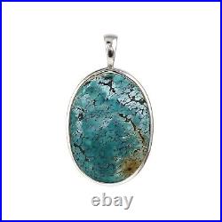 Blue Turquoise Gemstone Handmade 925 Sterling Silver Jewelry Pendant