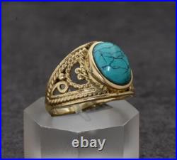 Blue Turquoise Gemstone Ring 925 Sterling Silver Handmade Ring Vintage Ring Gift