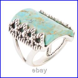 Blue Turquoise Sterling Silver Slice Statement Ring Blue Turquoise Sterling Silver Slice Statement Ring