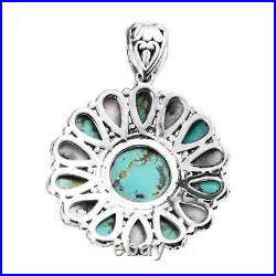 Boho Handmade 925 Sterling Silver Natural Turquoise Pendant Jewelry Gift Ct 16.7