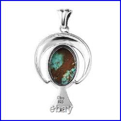 Boho Handmade 925 Sterling Silver Natural Turquoise Pendant Jewelry Gift Ct 5.1