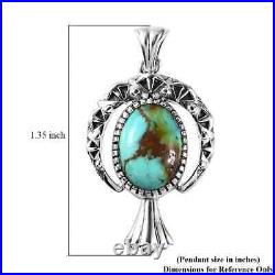 Boho Handmade 925 Sterling Silver Natural Turquoise Pendant Jewelry Gift Ct 5.1