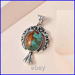 Boho Handmade 925 Sterling Silver Natural Turquoise Pendant Jewelry Gift Ct 5.9