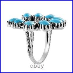 Boho Handmade 925 Sterling Silver Natural Turquoise Ring Jewelry Size 10 Ct 7.1