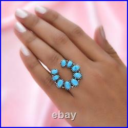 Boho Handmade 925 Sterling Silver Natural Turquoise Ring Jewelry Size 8 Ct 7.1