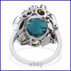 Boho Handmade 925 Sterling Silver Turquoise Promise Ring Jewelry Ct 6.9