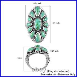 Boho Handmade 925 Sterling Silver Turquoise Ring Jewelry for Women Size 6 Ct 5.2