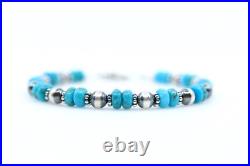 Brilliant Blue Kingman Arizona Turquoise Bracelet, Sterling Silver Lobster Clasp
