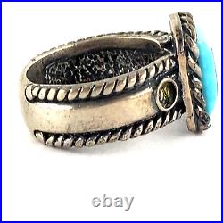 CARLISLE JEWELRY Albuquerque Sterling Silver Ring Size 6 Turquoise Inlay SWest