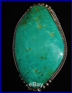 CHAVEZ AWESOME INSANELY HUGE TURQUOISE RING. 125 grams! Sterling Silver sz 9