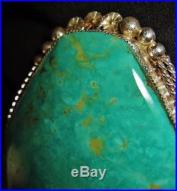 CHAVEZ AWESOME INSANELY HUGE TURQUOISE RING. 125 grams! Sterling Silver sz 9
