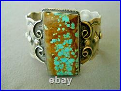 CHIMNEY BUTTE Native American Number 8 Turquoise Sterling Silver Cuff Bracelet