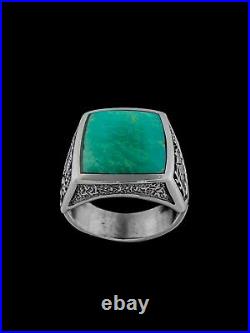 Cabin Ring, 925 Sterling Silver ring, Kingman Turquoise Ring, Size 10 ring