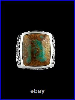 Cabin Ring, 925 Sterling Silver ring, Kingman Turquoise Ring, Size 9 ring
