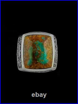 Cabin Ring, 925 Sterling Silver ring, Kingman Turquoise Ring, Size 9 ring