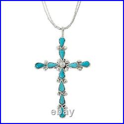 Cabochon Pear Turquoise Designer Chain Necklace 925 Sterling Silver High Jewelry