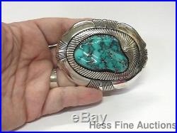 Calvin Martinez Navajo American Indian Turquoise Heavy Sterling Silver Buckle