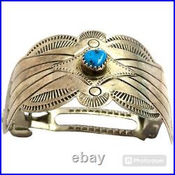 Captivating Navajo Sleeping Beauty Turquoise Sterling Silver Hair Pin Barrette