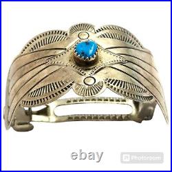 Captivating Navajo Sleeping Beauty Turquoise Sterling Silver Hair Pin Barrette