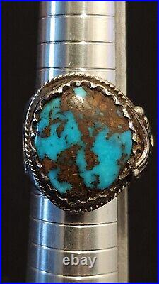 Carl And Irene Clark Navajo Sterling Silver Bisbee Turquoise Ring 17.6 Grams