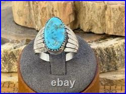 Chester Charley Navajo Sterling Silver Turquoise Winged Ring sz 10-2704.25