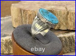 Chester Charley Navajo Sterling Silver Turquoise Winged Ring sz 10-2704.25