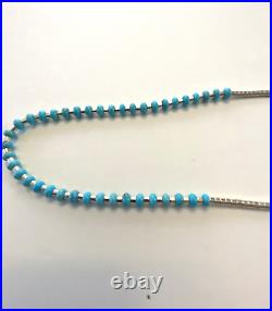 Christin Wolf Navajo Sterling Silver / Turquoise Beaded Necklace
