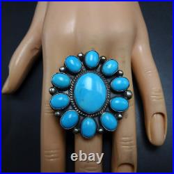 Classic TYLER BROWN Navajo BIG TURQUOISE CLUSTER Sterling Silver RING size 8 Classic TYLER BROWN Navajo BIG TURQUOISE CLUSTER Sterling Silver RING size 8
