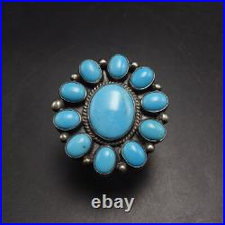 Classic TYLER BROWN Navajo BIG TURQUOISE CLUSTER Sterling Silver RING size 8 Classic TYLER BROWN Navajo BIG TURQUOISE CLUSTER Sterling Silver RING size 8