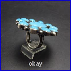 Classic TYLER BROWN Navajo BIG TURQUOISE CLUSTER Sterling Silver RING size 8 Classic TYLER BROWN Navajo BIG TURQUOISE CLUSTER Sterling Silver RING size 8