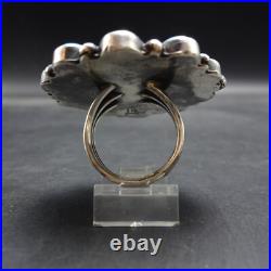 Classic TYLER BROWN Navajo BIG TURQUOISE CLUSTER Sterling Silver RING size 8 Classic TYLER BROWN Navajo BIG TURQUOISE CLUSTER Sterling Silver RING size 8