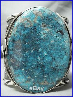 Colossal Native American Thunderbird Turquoise Sterling Silver Bracelet