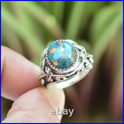 Cooper Turquoise Ring, 925Sterling Silver Ring, Handmade Jewelry, Promise Ring, Gift