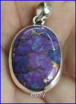 Copper Purple Turquoise Gemstone Pendant, 925Sterling Silver Jewelry, Jewelry Gift