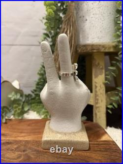 Cotton Candy Turquoise Cluster Sterling Silver, Punchy Southwestern, Adjust Ring