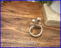 Cotton Candy Turquoise Cluster Sterling Silver, Punchy Southwestern, Adjust Ring