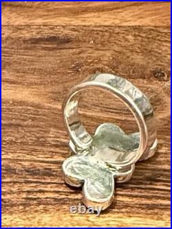 Cotton Candy Turquoise Cluster Sterling Silver, Punchy Southwestern, Adjust Ring