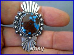D BENALLY Native American Navajo Bisbee Turquoise Sterling Silver Ring Sz 9.25