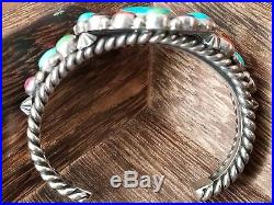 Darryl Becenti Turquoise Multi-stone Sterling Silver Cuff Bracelet 71.8 Grams