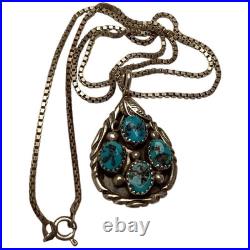 Deceased Richard Begay Navajo Morenci Turquoise Sterling Silver Necklace