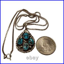 Deceased Richard Begay Navajo Morenci Turquoise Sterling Silver Necklace
