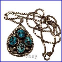 Deceased Richard Begay Navajo Morenci Turquoise Sterling Silver Necklace