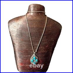 Deceased Richard Begay Navajo Morenci Turquoise Sterling Silver Necklace