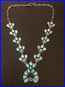 Delicate FEDERICO JIMENEZ Sterling Silver TURQUOISE CLUSTER NECKLACE with Naja