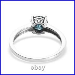 Diamond Ring 925 Sterling Silver Platinum Over Blue Jewelry Size 10 Ct 1.1