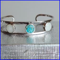 Dune Jewelry Triple Sandglobe Cuff Bracelet Sterling Silver Turquoise Sand 6.5 Dune Jewelry Triple Sandglobe Cuff Bracelet Sterling Silver Turquoise Sand 6.5