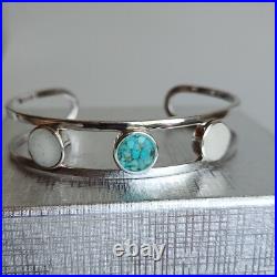 Dune Jewelry Triple Sandglobe Cuff Bracelet Sterling Silver Turquoise Sand 6.5 Dune Jewelry Triple Sandglobe Cuff Bracelet Sterling Silver Turquoise Sand 6.5